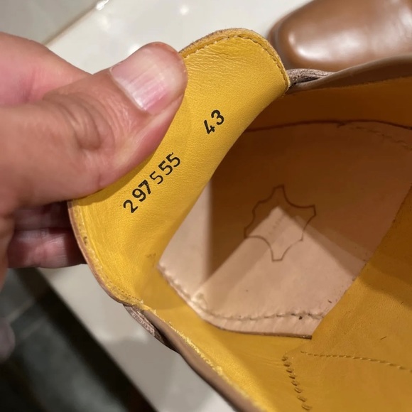 Undandy Dress Shoes EU 43 US 9 Tan Calf Genuine Leather Oxford Chelsea Boots - Picture 4 of 6